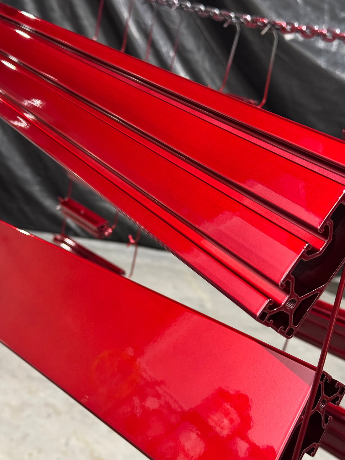 Gloss red extrusions
