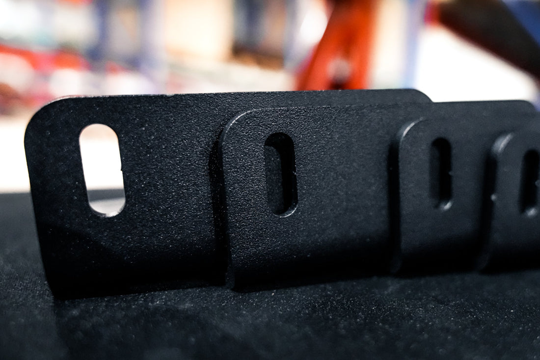 Textured black brackets