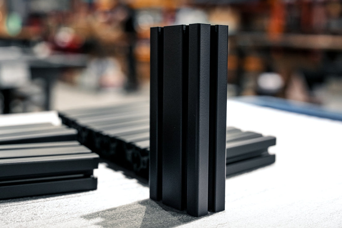 Black extruded profiles