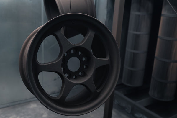Matte bronze powder-coated wheels