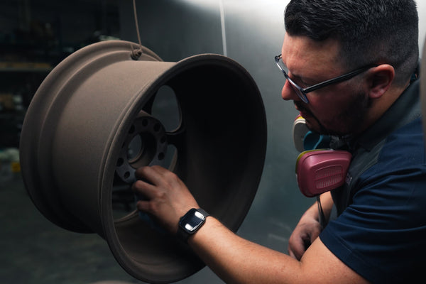 Matte bronze powder-coated wheels